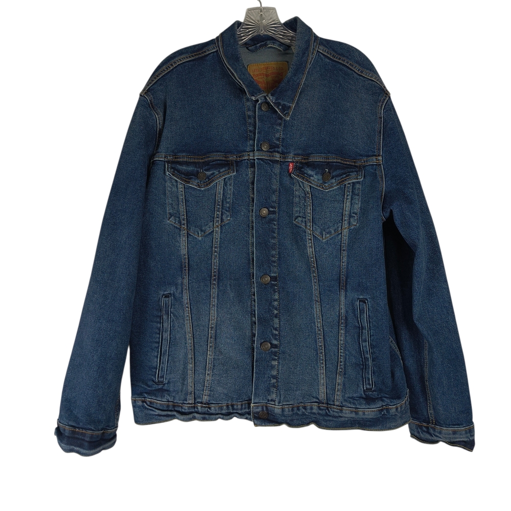 Levi's Jean Jacket Mens XL Blue Denim Trucker Button Up Long Sleeves Pockets